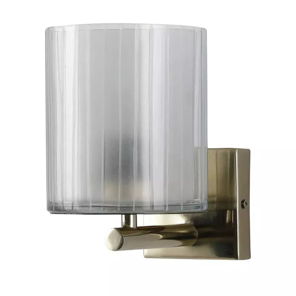 Havells Luster Decorative Wall Light Fixture Gloss Gold for 7.5 W A60 LED Filament Lamp with E27 Base, LHFHBDDBTB1C007 (Without Bulb)