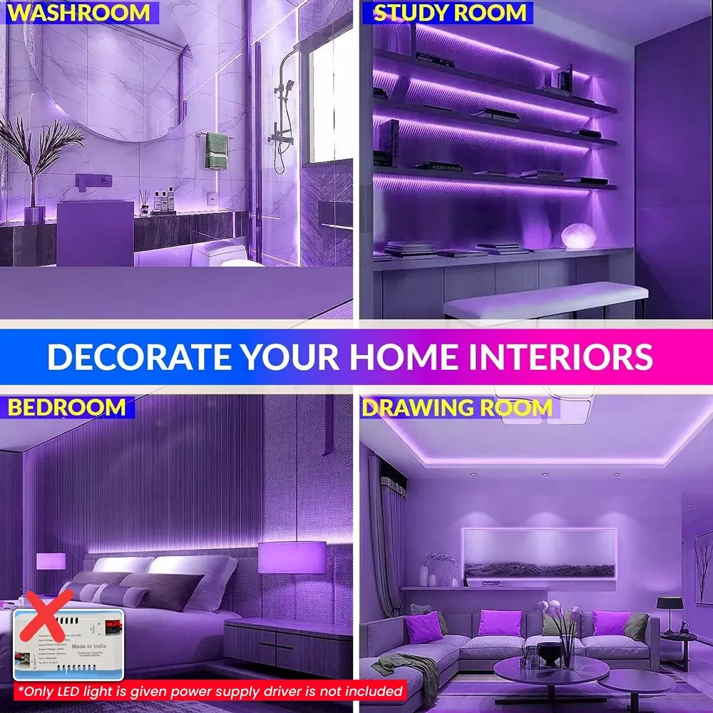 amiciVision Neon LED Strip Light Purple & Length 5 m