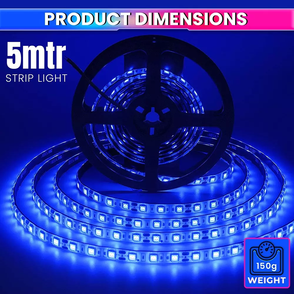 amiciVision LED Strip Light Blue 120 LEDs/m & Length 5 m