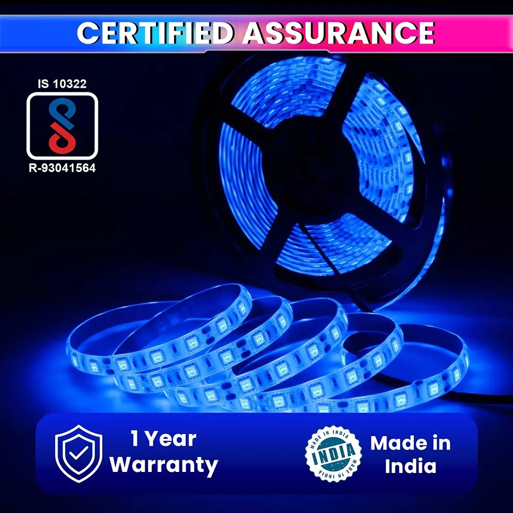 amiciVision LED Strip Light Blue 120 LEDs/m & Length 5 m