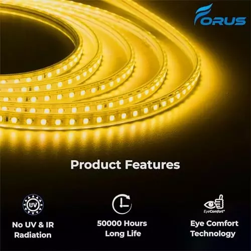 FORUS LED Rope Light Amber Length 10 m