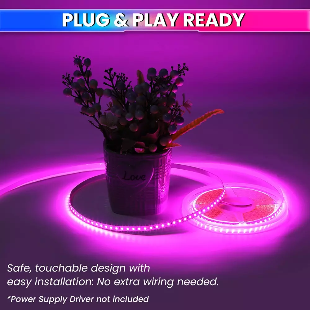amiciVision LED Strip Light Pink 120 LEDs/m & Length 5 m