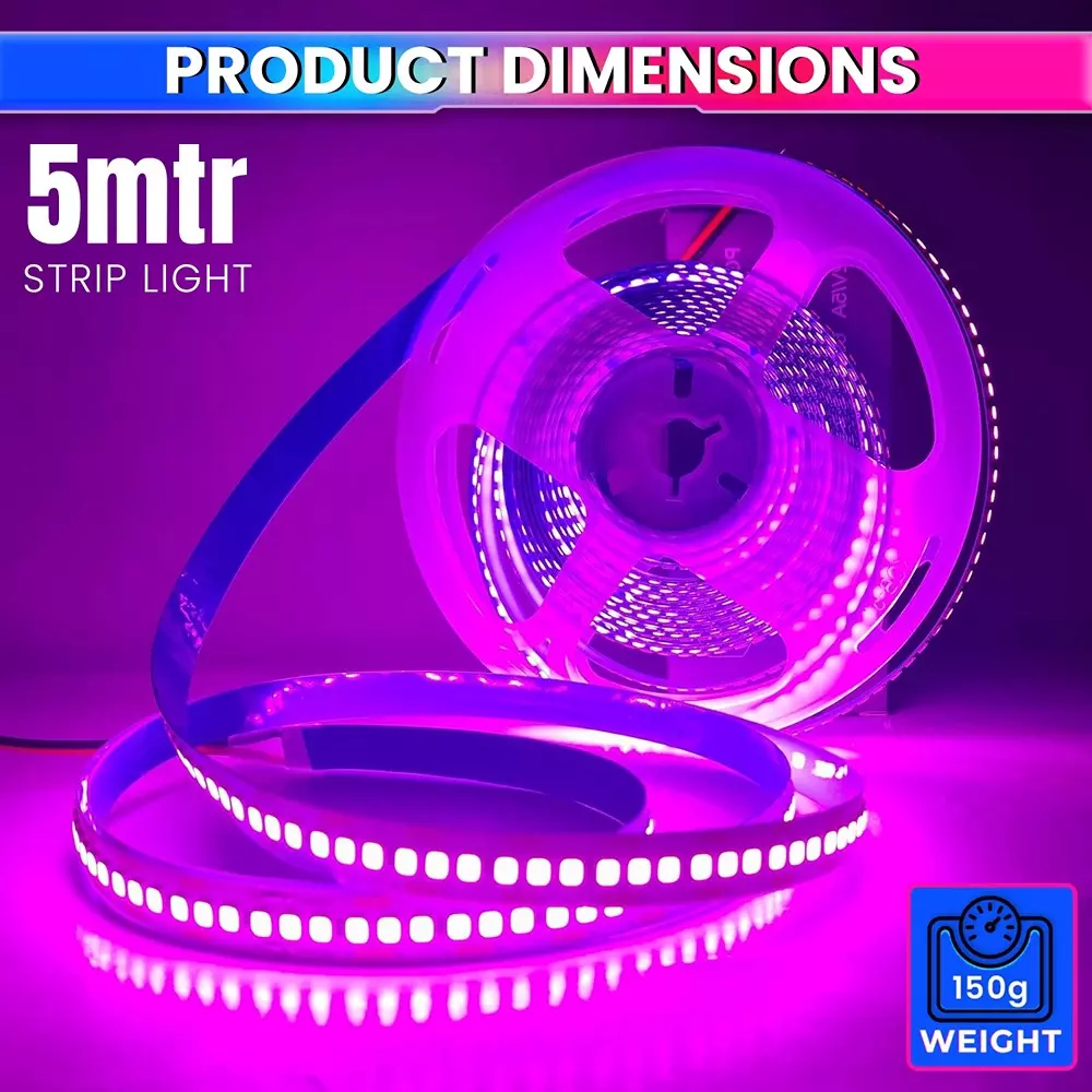 amiciVision LED Strip Light Pink 120 LEDs/m & Length 5 m