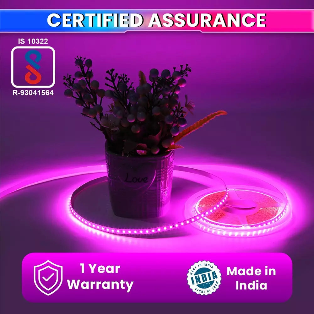 amiciVision LED Strip Light Pink 120 LEDs/m & Length 5 m