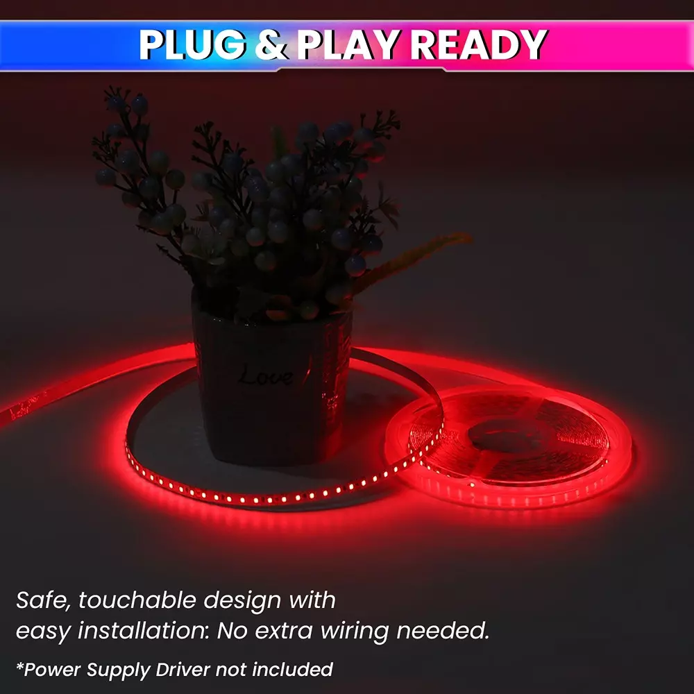 amiciVision LED Strip Light Red 120 LEDs/m & Length 5 m
