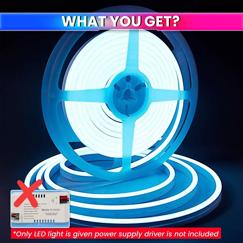 amiciVision Neon LED Strip Light Ice-Blue & Length 5 m