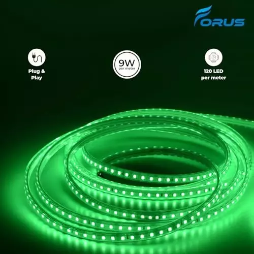 FORUS LED Rope Light Green Length 10 m
