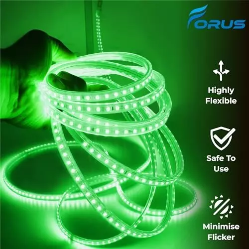FORUS LED Rope Light Green Length 10 m