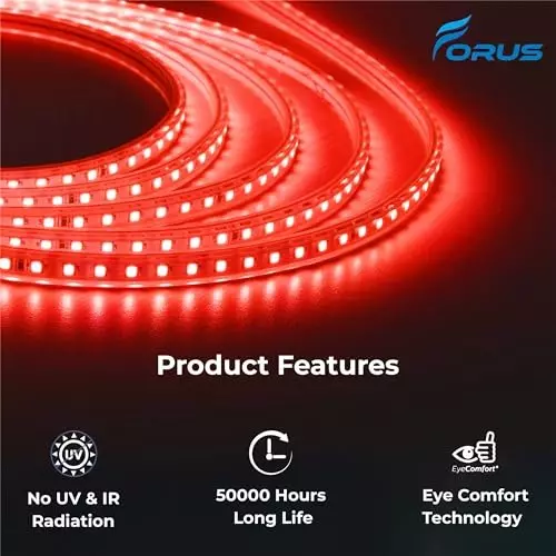FORUS LED Rope Light Red Length 20 m