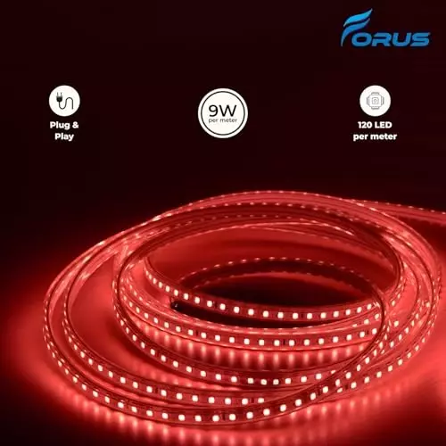 FORUS LED Rope Light Red Length 20 m