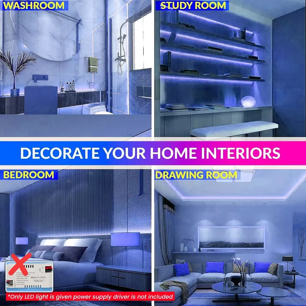 amiciVision Neon LED Strip Light Blue & Length 5 m