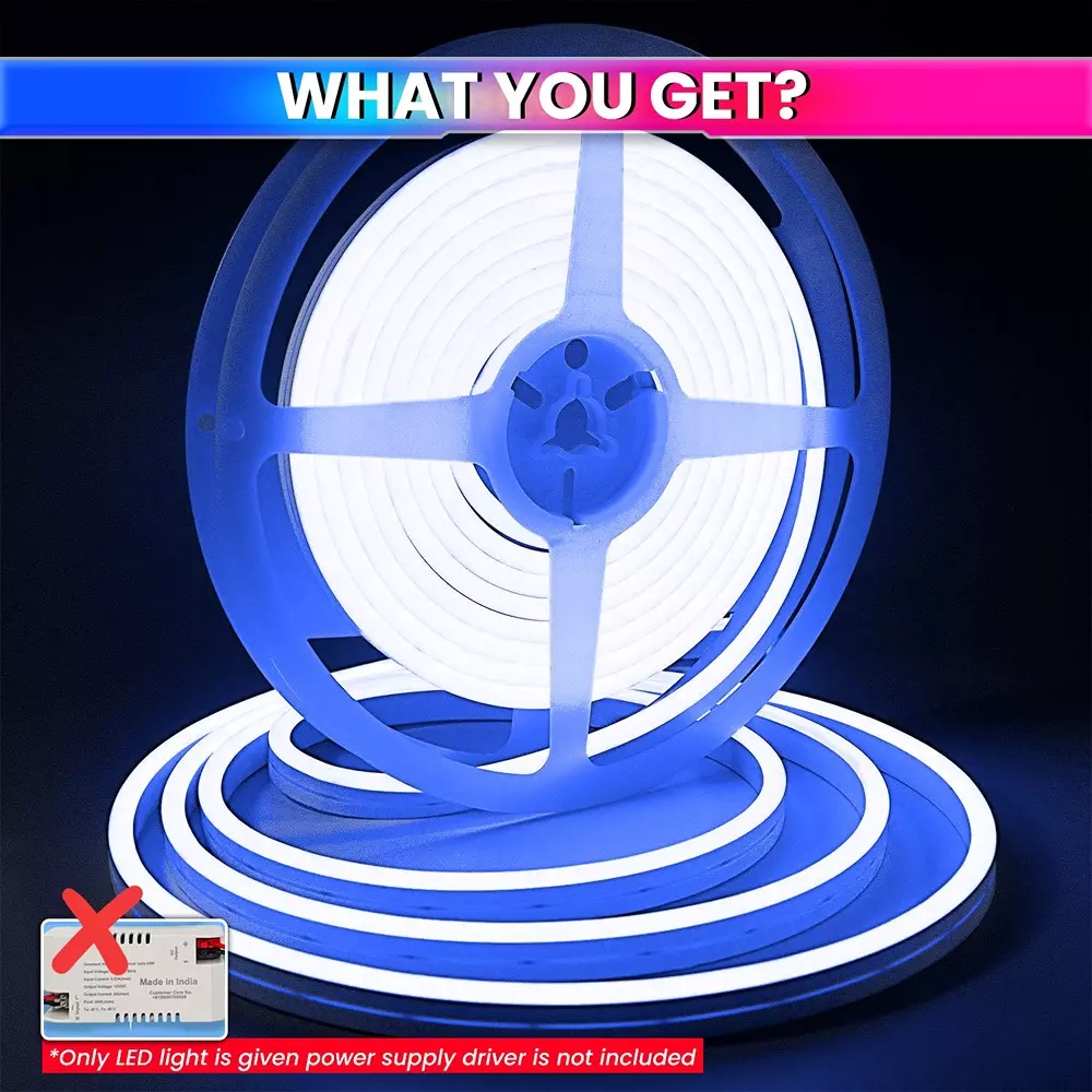 amiciVision Neon LED Strip Light Blue & Length 5 m