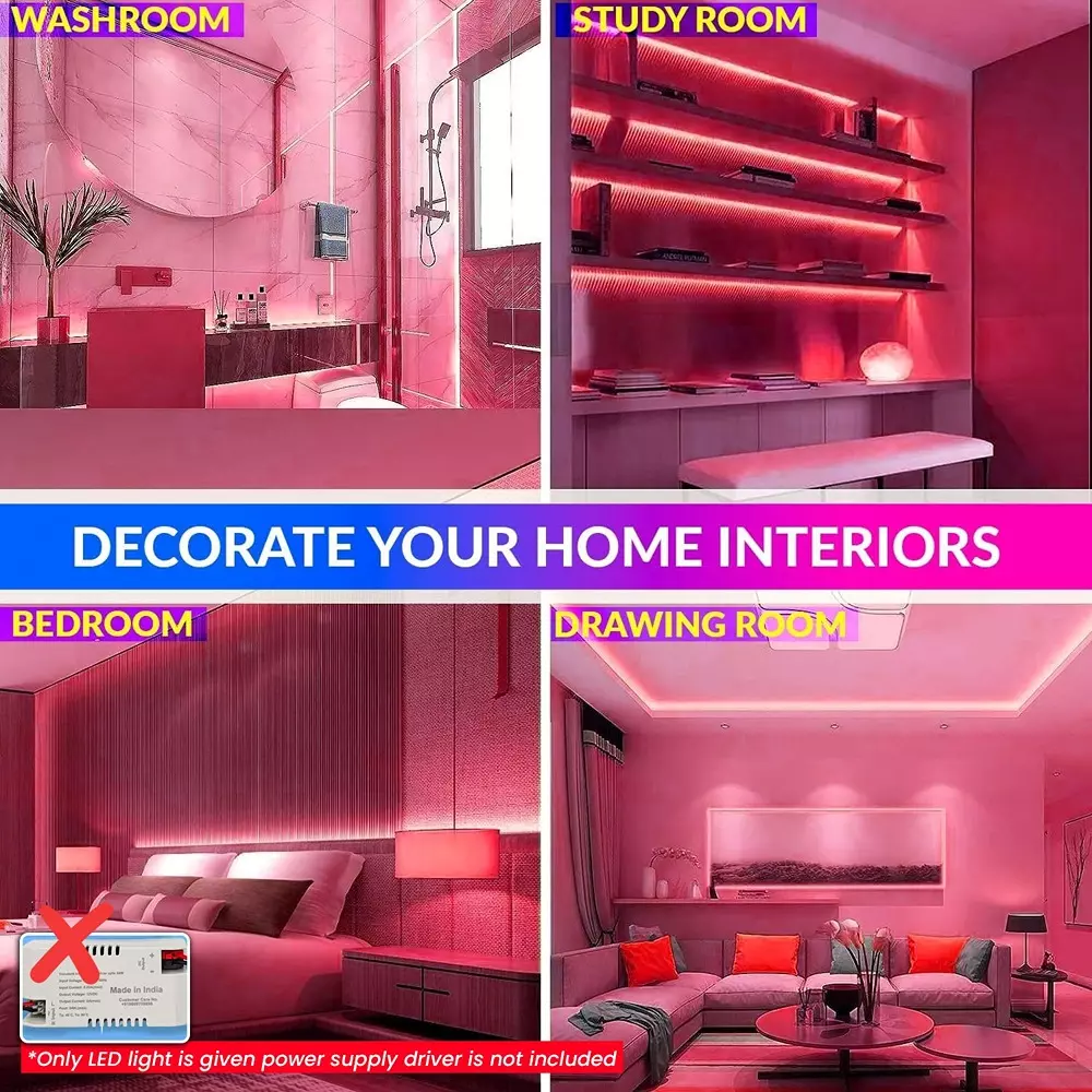 amiciVision Neon LED Strip Light Red & Length 5 m