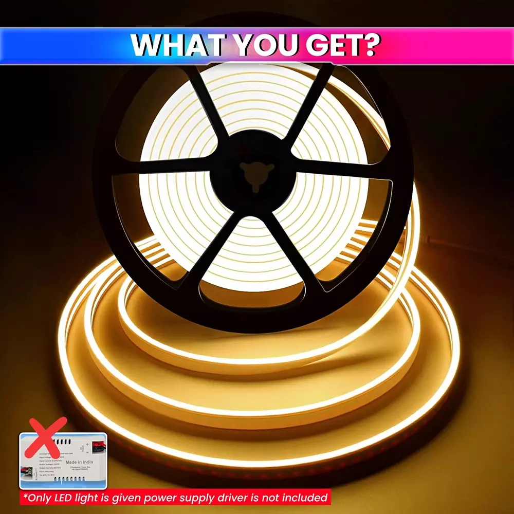 amiciVision Neon LED Strip Light Warm-White & Length 5 m