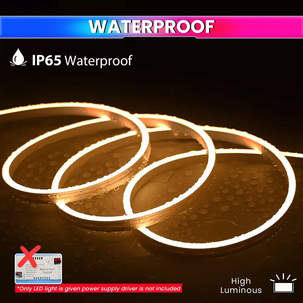 amiciVision Neon LED Strip Light Warm-White & Length 5 m