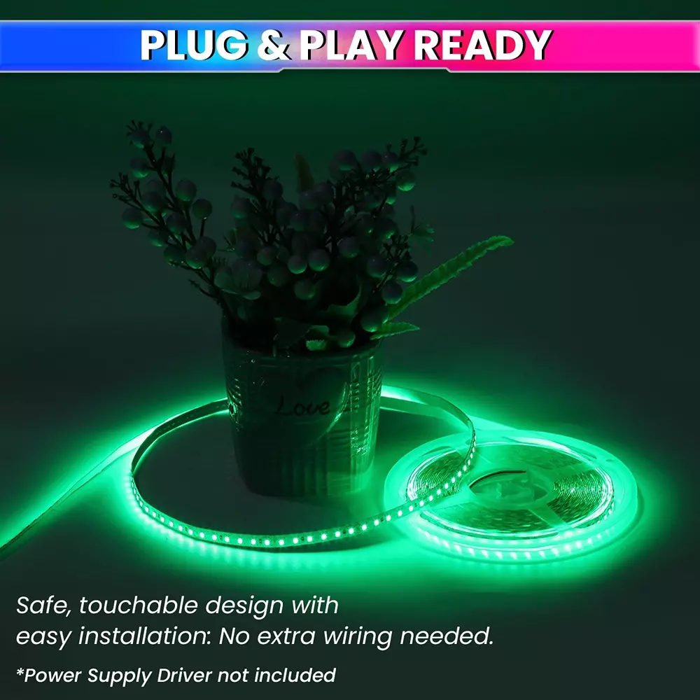 amiciVision LED Strip Light Green 120 LEDs/m & Length 5 m