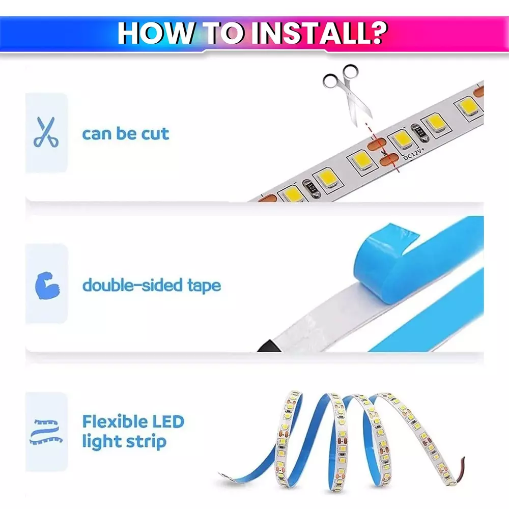 amiciVision LED Strip Light Green 120 LEDs/m & Length 5 m