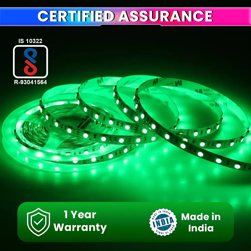 amiciVision LED Strip Light Green 120 LEDs/m & Length 5 m