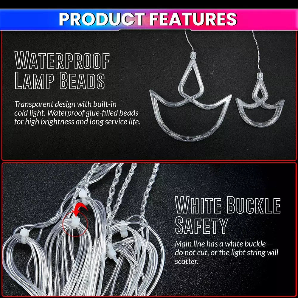 amiciVision Diya Curtain String Light with 138 LEDs Cool White