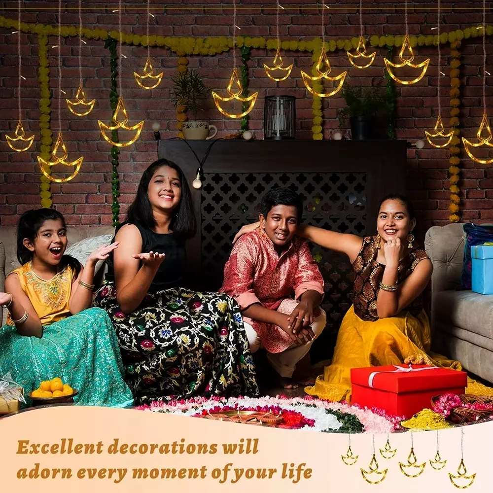 amiciVision Diya Curtain String Light with 138 LEDs Cool White