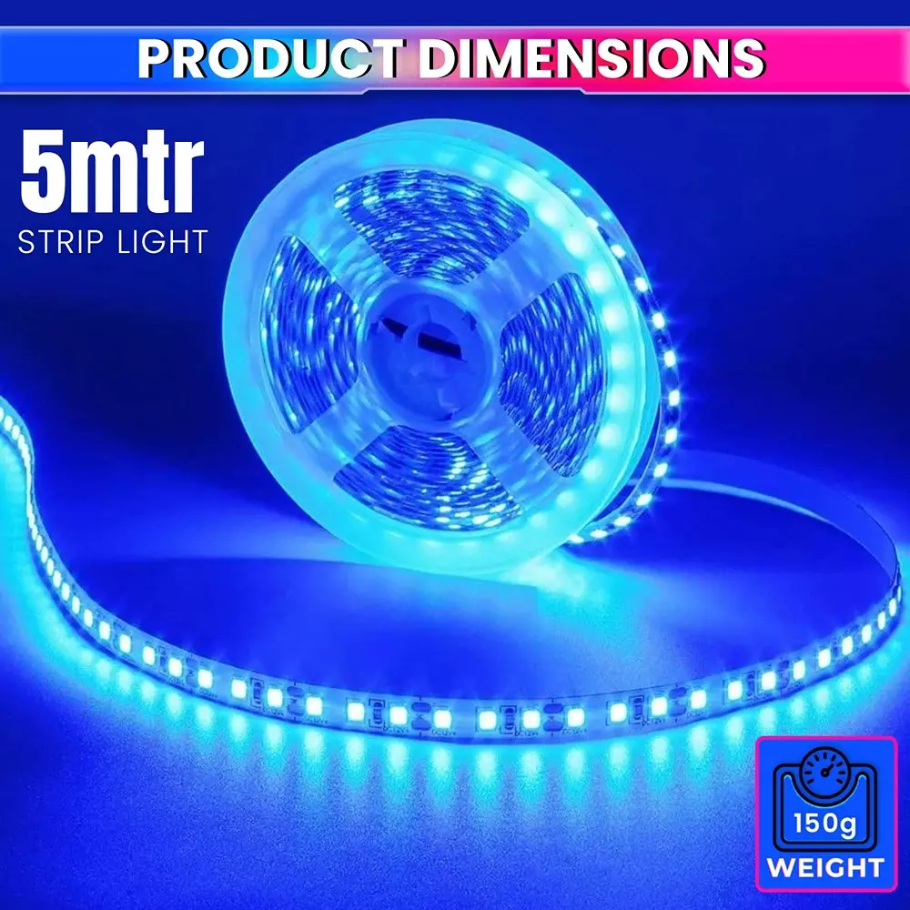 amiciVision LED Strip Light Blue 240 LEDs/m & Length 5 m