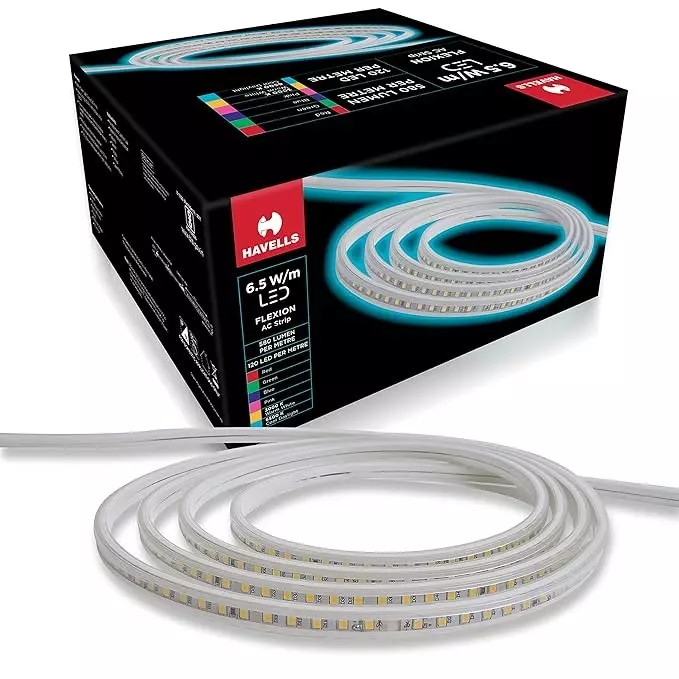 Havells Flexion LED AC Rope 120D Strip LMNGRN, IP65 and 50 m Length, LHEHBPPTTN6F325