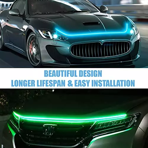 Allextreme DRL Front Daytime Running Hood Lamp Strip LED Light for Cars, SUVs, EXCLDH2