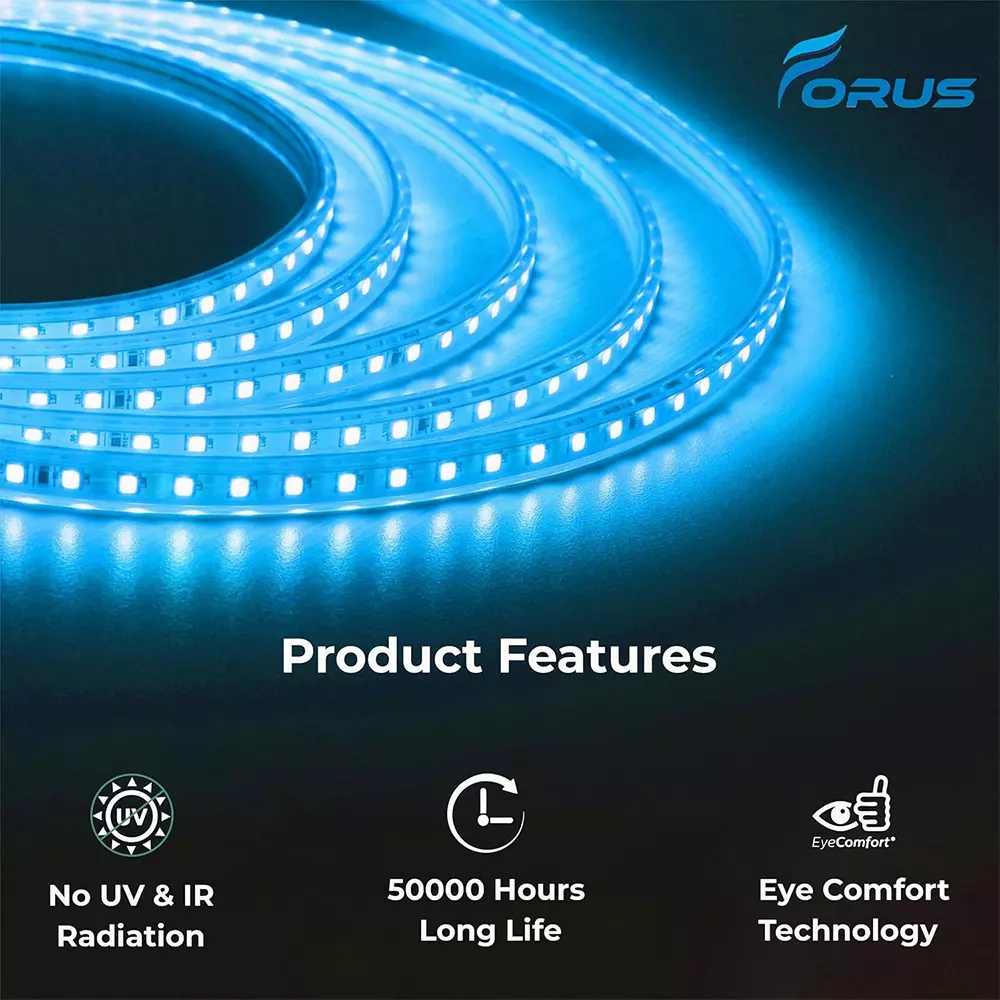 FORUS LED Rope Light Ice Blue Length 20 m