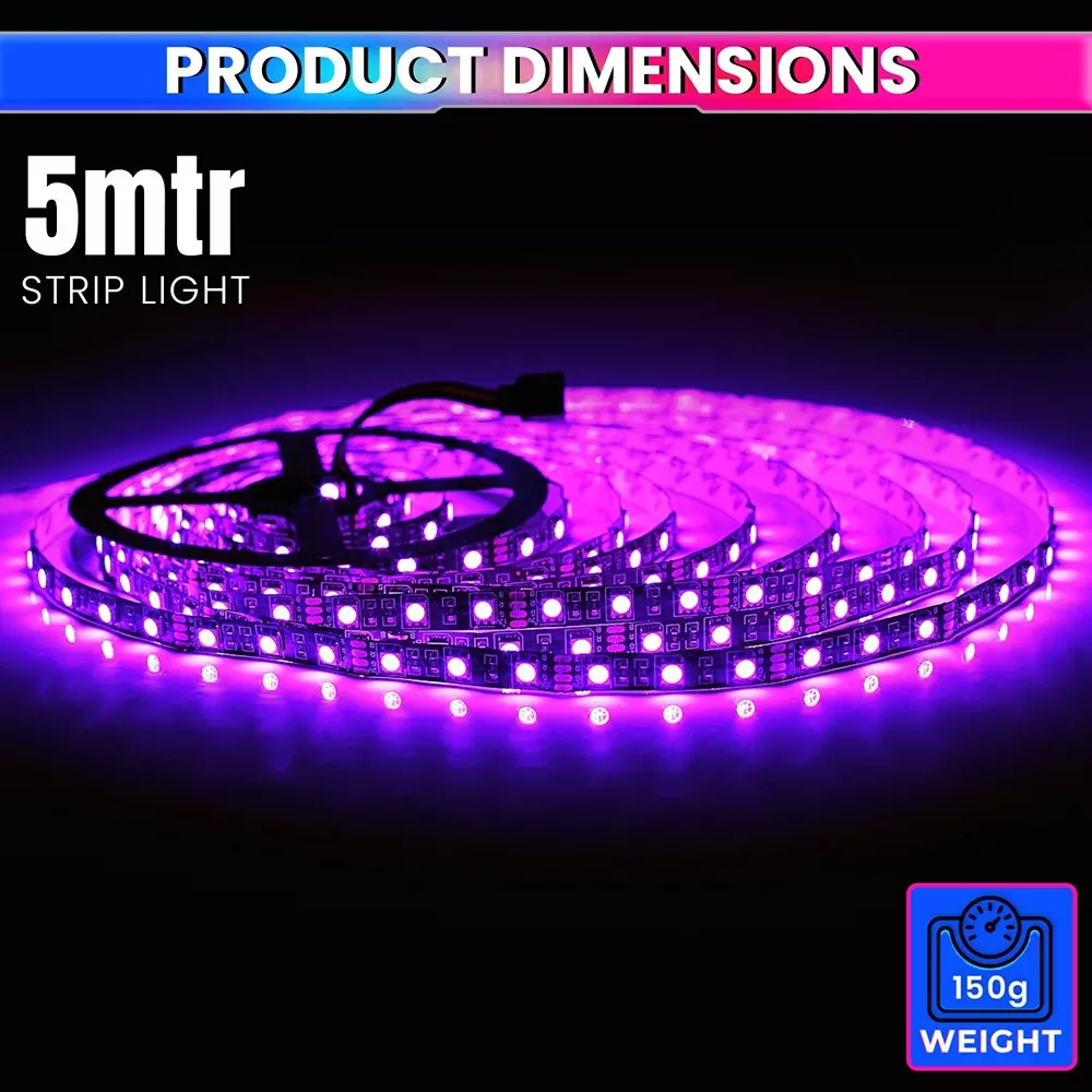 amiciVision LED Strip Light Pink 240 LEDs/m & Length 5 m