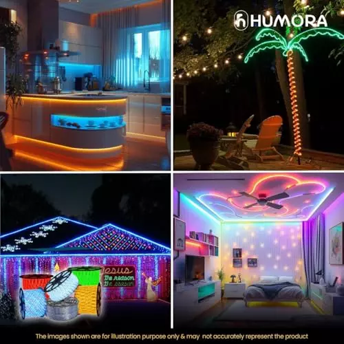 Humora LED Rope Light 50 m Energy Efficient Flexible Decorative Lighting 10 W Waterproof Copper Green