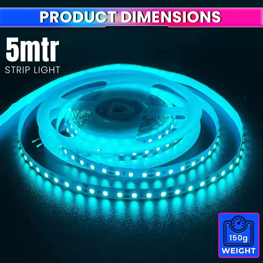 amiciVision LED Strip Light Ice-Blue 240 LEDs/m & Length 5 m