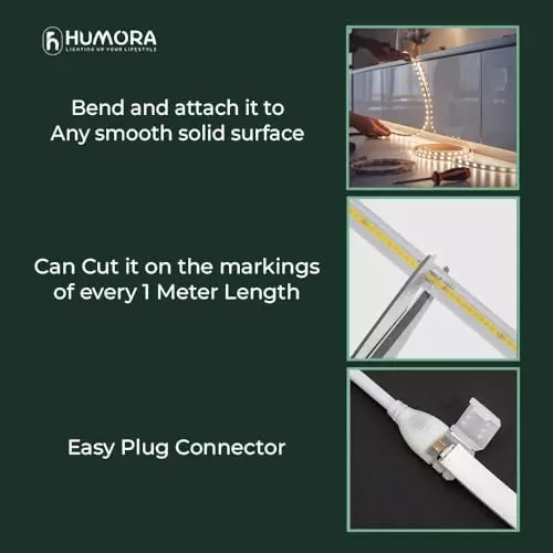 Humora LED Rope Light 50 m Energy Efficient Flexible Decorative Lighting 10 W Waterproof Copper Ice Blue