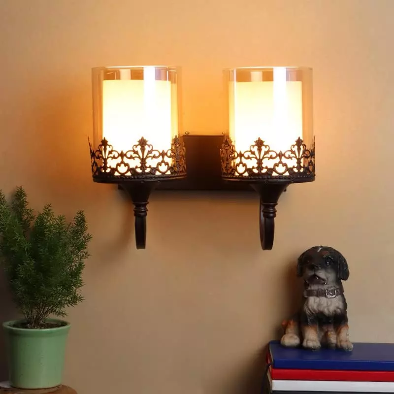 ELIANTE Wall Light Black Flush Mount Metal Without Bulb, S-255-2W