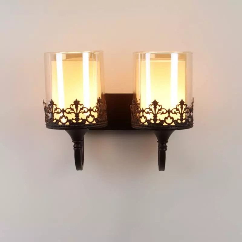 ELIANTE Wall Light Black Flush Mount Metal Without Bulb, S-255-2W