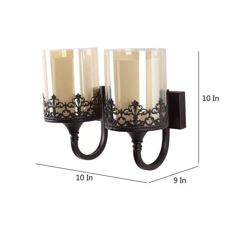ELIANTE Wall Light Black Flush Mount Metal Without Bulb, S-255-2W