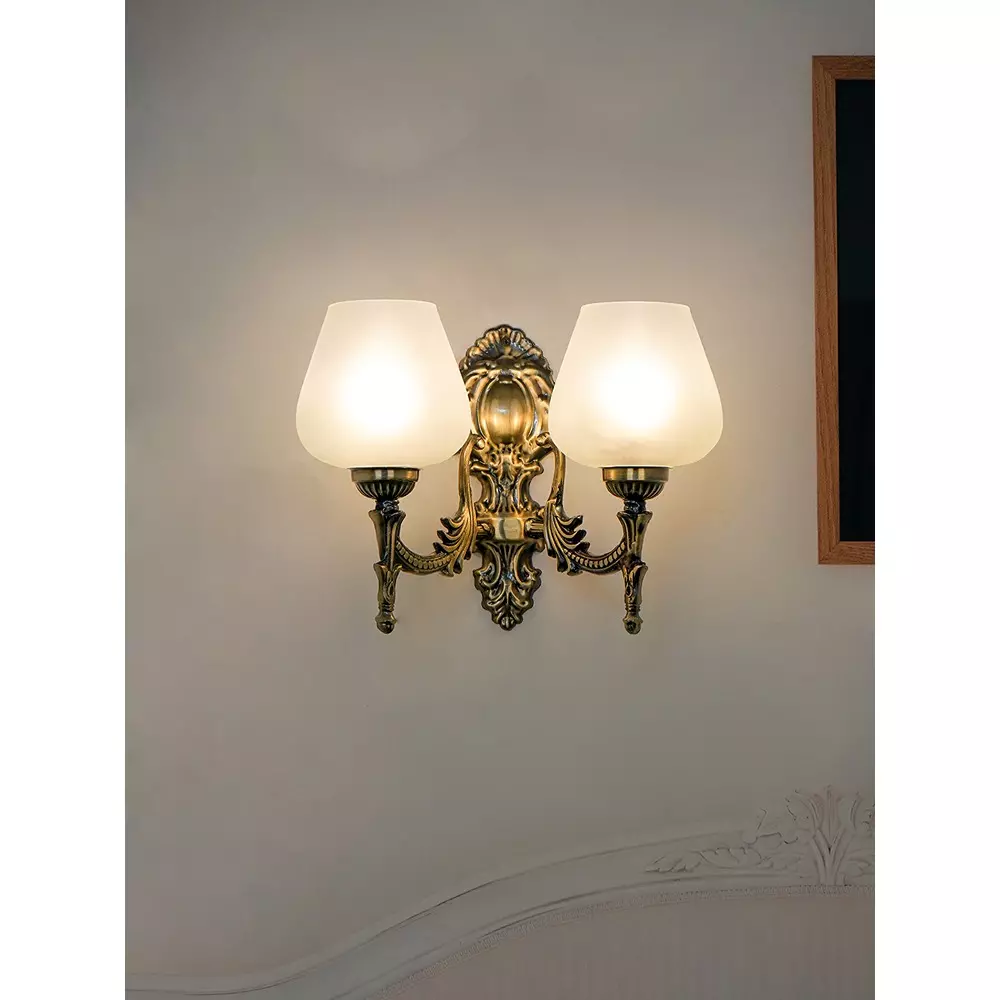 Fos Lighting Wall Light 40 W Mild Steel Brass Antique, Corn-MS-BRSA-Panmool-WL2