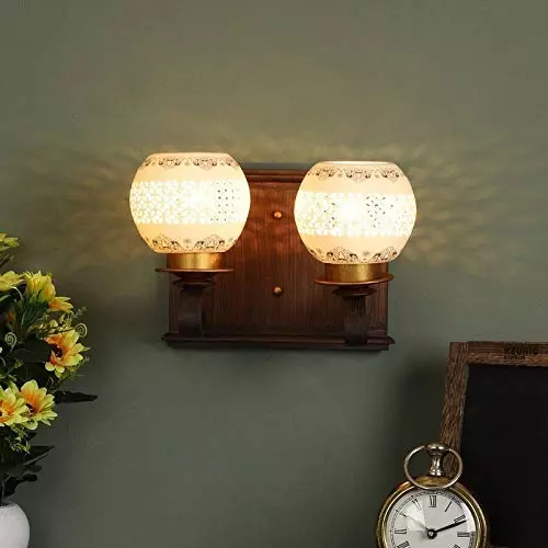 ELIANTE Wall Light Wooden Flush Mount Without Bulb, S-208A-2W