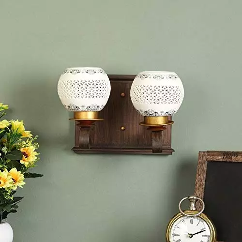 ELIANTE Wall Light Wooden Flush Mount Without Bulb, S-208A-2W