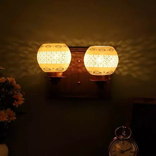 ELIANTE Wall Light Wooden Flush Mount Without Bulb, S-208A-2W