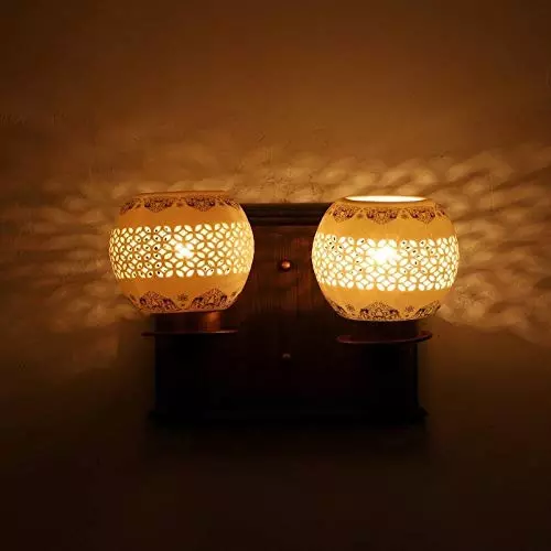 ELIANTE Wall Light Wooden Flush Mount Without Bulb, S-208A-2W