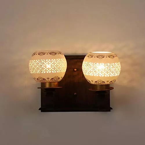 ELIANTE Wall Light Wooden Flush Mount Without Bulb, S-208A-2W