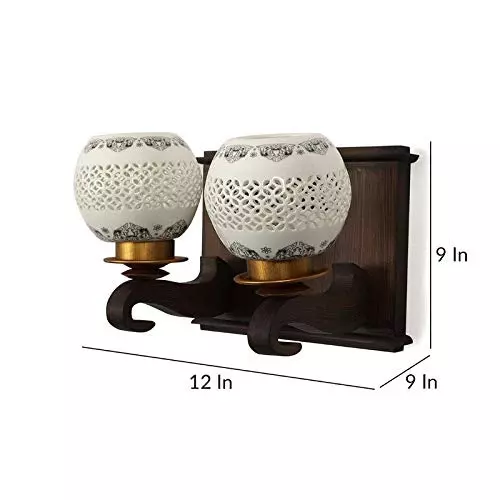 ELIANTE Wall Light Wooden Flush Mount Without Bulb, S-208A-2W