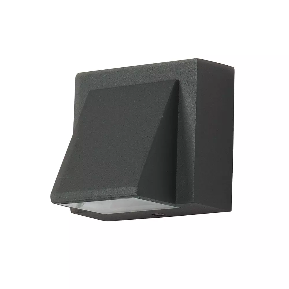 Fos Lighting Wall Light 3 W Aluminium Grey, AM8091-Rect-Grey-LED-1x3W-BH1