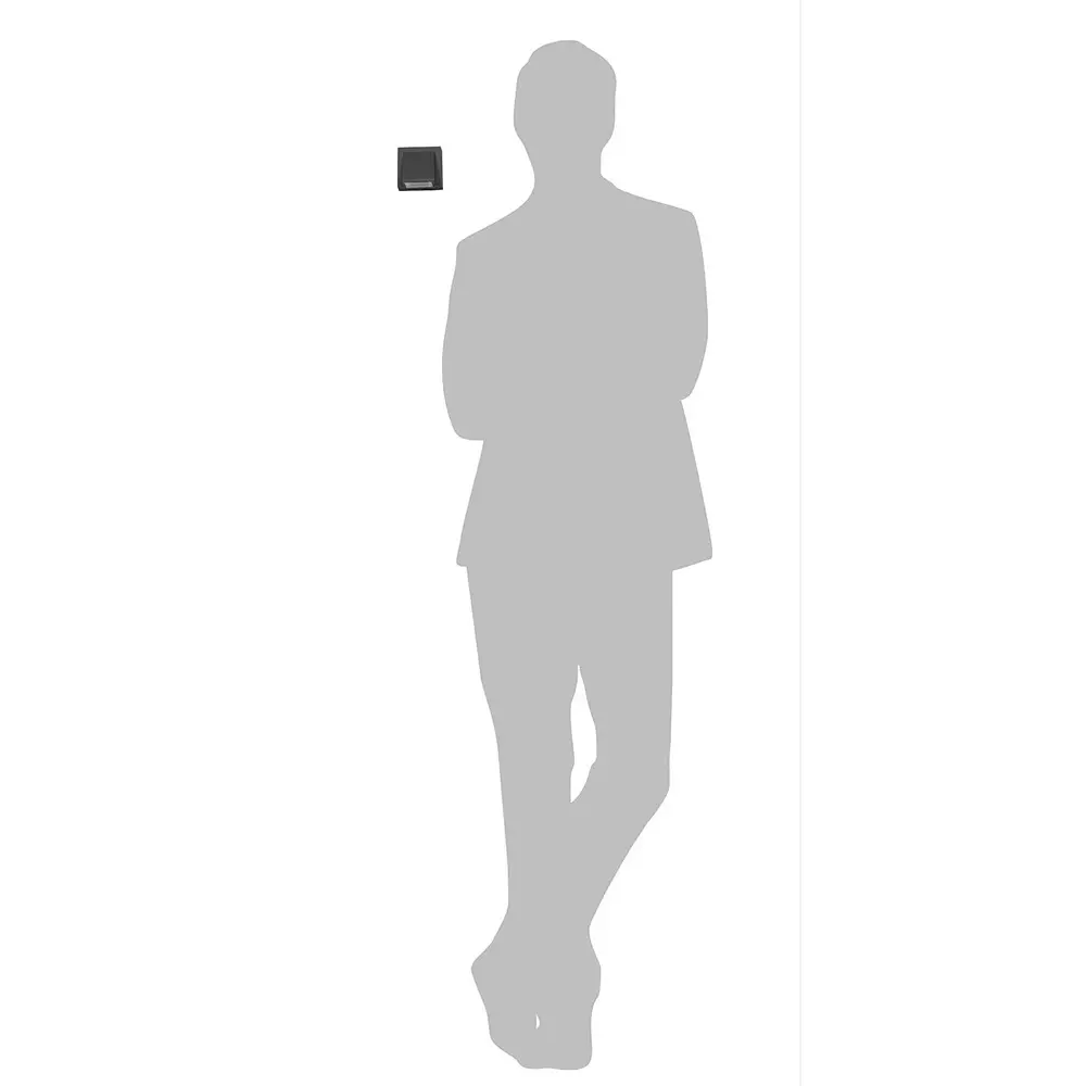 Fos Lighting Wall Light 3 W Aluminium Grey, AM8091-Rect-Grey-LED-1x3W-BH1