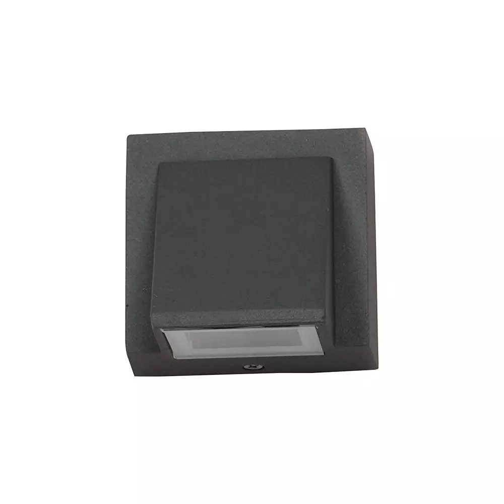 Fos Lighting Wall Light 3 W Aluminium Grey, AM8091-Rect-Grey-LED-1x3W-BH1