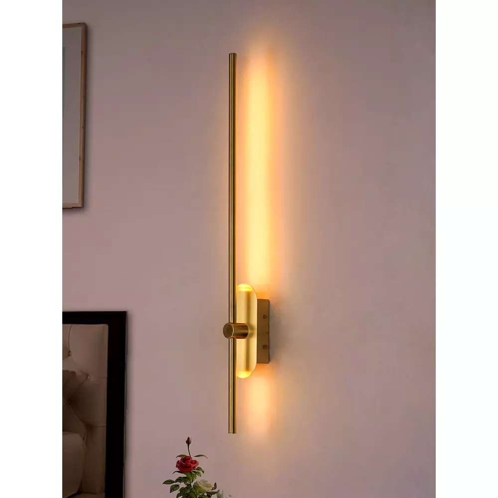 Fos Lighting Wall Light 18 W Mild Steel Brass Matt, Saber5400-MS-BRSM-LED-18W-3K-WL