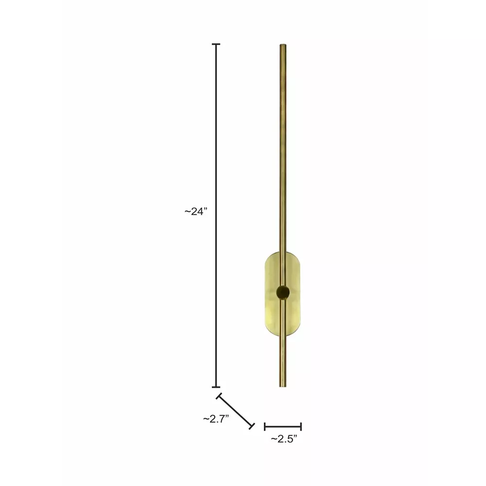 Fos Lighting Wall Light 18 W Mild Steel Brass Matt, Saber5400-MS-BRSM-LED-18W-3K-WL