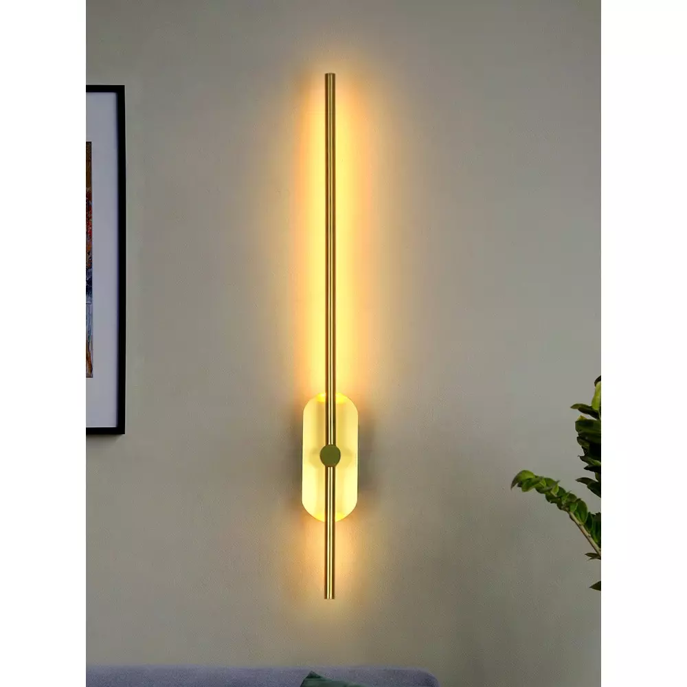 Fos Lighting Wall Light 18 W Mild Steel Brass Matt, Saber5400-MS-BRSM-LED-18W-3K-WL