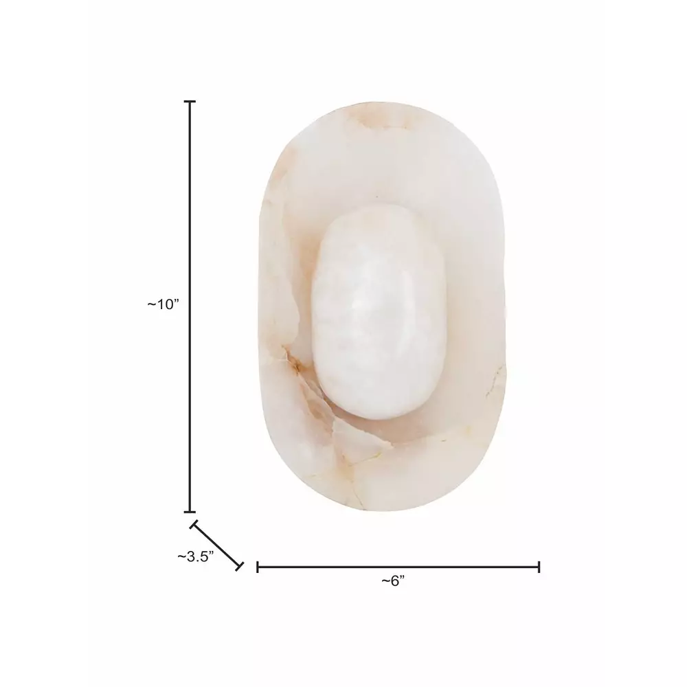 Fos Lighting Wall Light 40 W Marble Natural, Alabaster-Oval-10-WL2