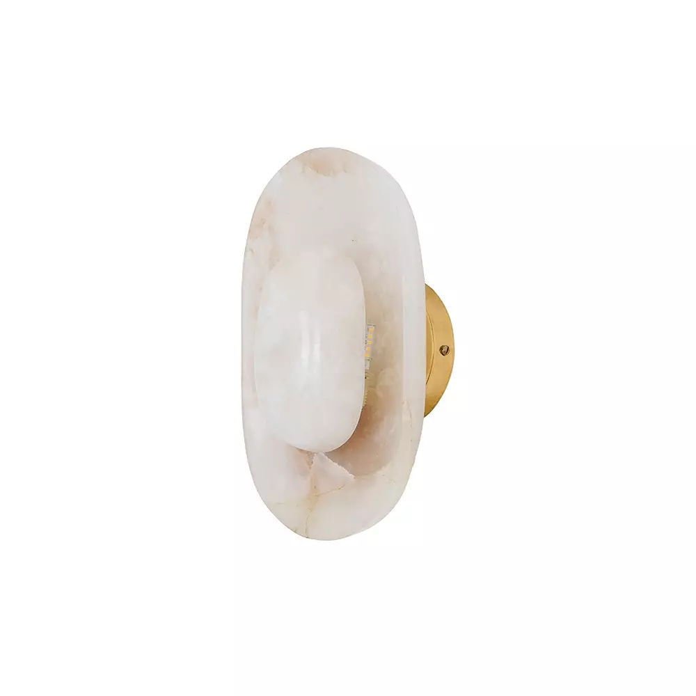 Fos Lighting Wall Light 40 W Marble Natural, Alabaster-Oval-10-WL2